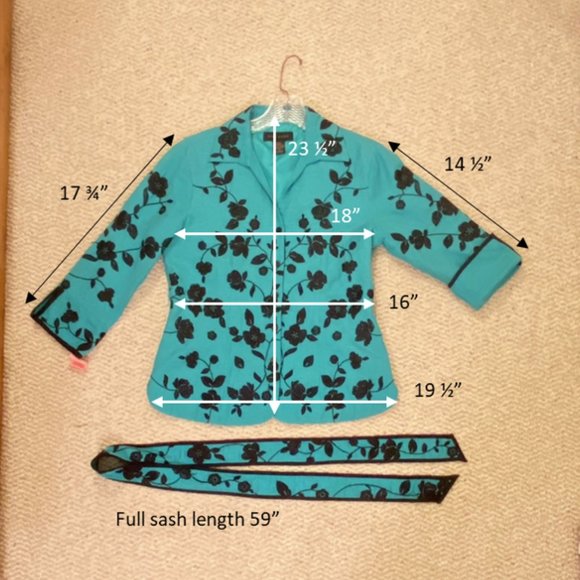 Teal Ladies Blazer -- 100% Silk - Picture 16 of 16